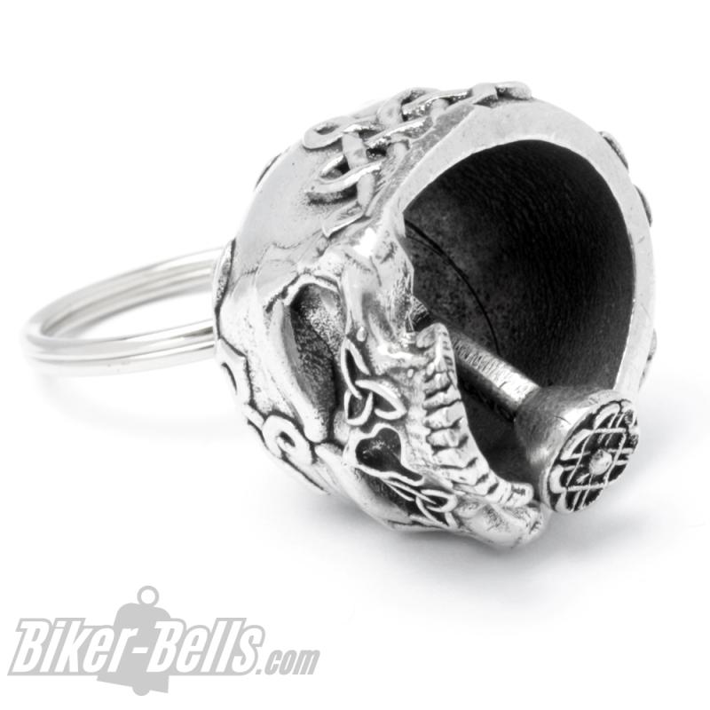 3D Totenkopf mit keltischem Knoten Biker-Bell Celtic Skull Motorrad Ride Bravo Bell